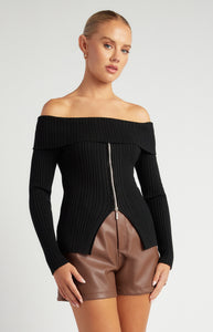 RYAN KNIT TOP - Black