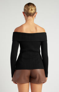 RYAN KNIT TOP - Black