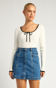 REEVES BOW KNIT TOP