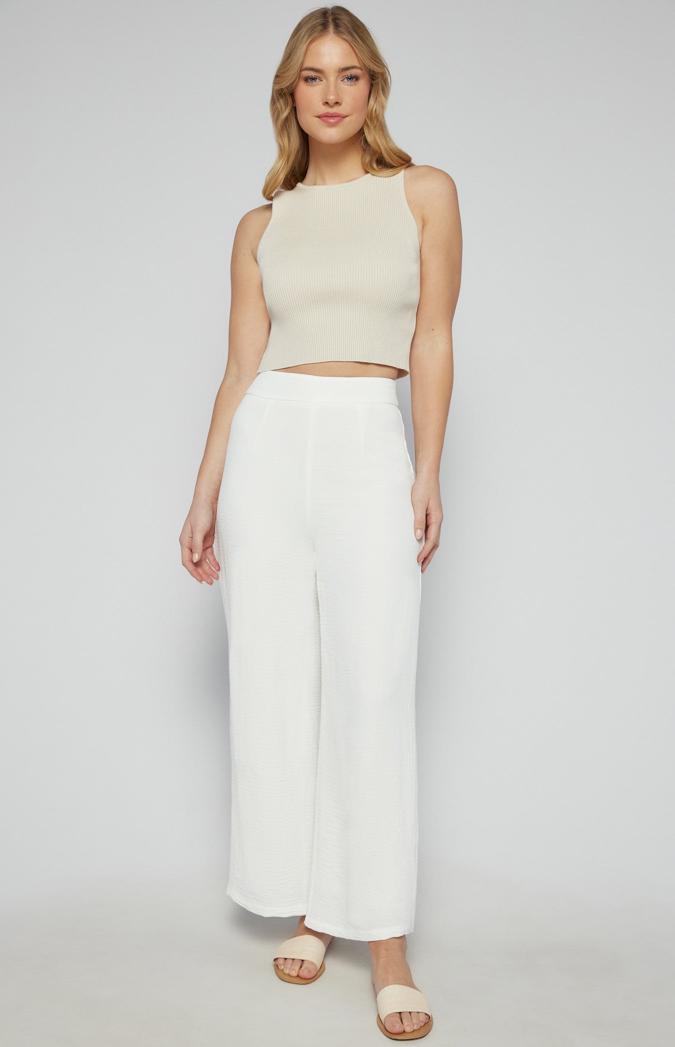 MILEY WIDE LEG PANTS - White