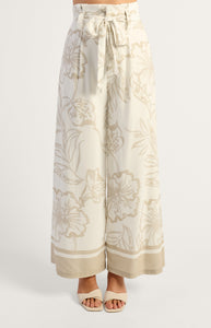 SOLARA WIDE LEG PANTS - Sand Bloom