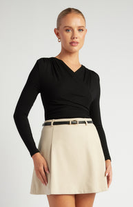 LOVISA RUCHED BODYSUIT -Black