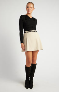 LOVISA RUCHED BODYSUIT -Black