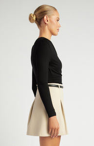 LOVISA RUCHED BODYSUIT -Black