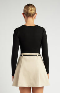 LOVISA RUCHED BODYSUIT -Black