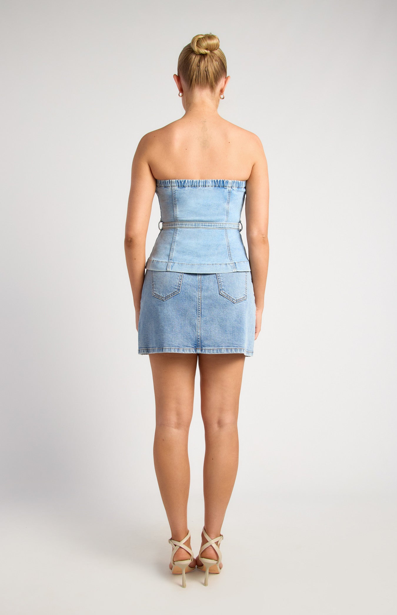 ALIX DENIM STRAPLESS TOP