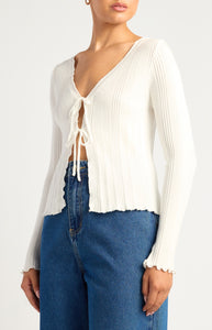 CASSIDY KNIT TOP - White