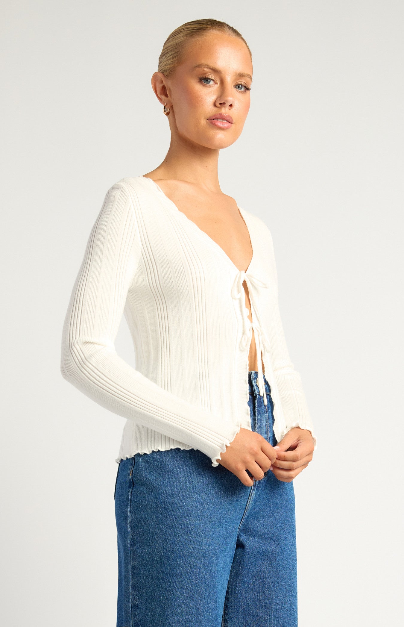 CASSIDY KNIT TOP - White
