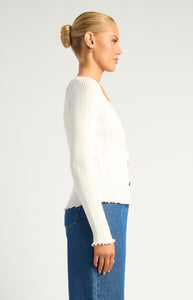 CASSIDY KNIT TOP - White