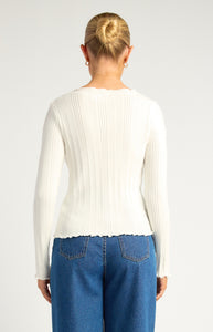 CASSIDY KNIT TOP - White