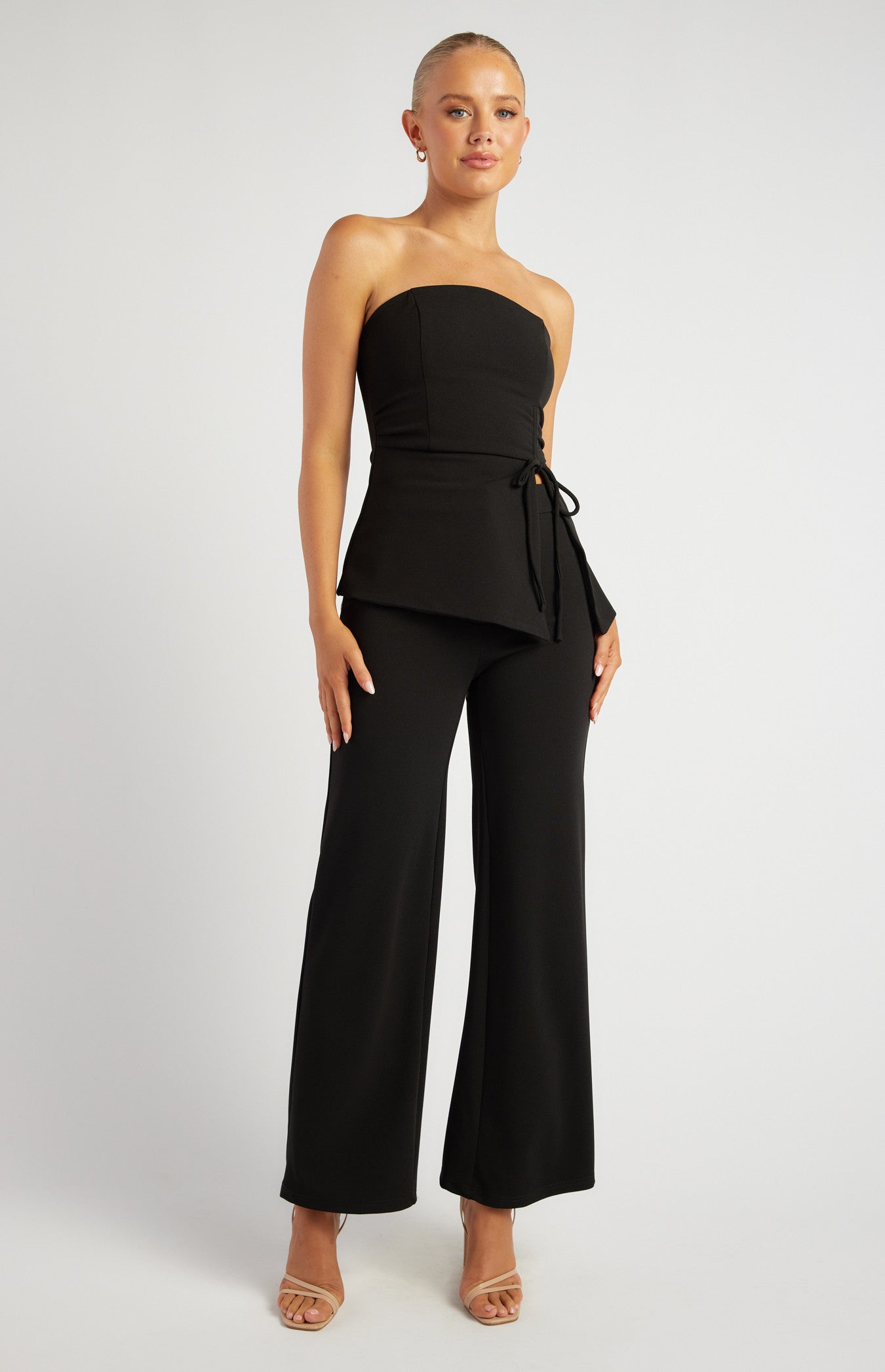 KARAH STRAIGHT LEG PANTS - Black