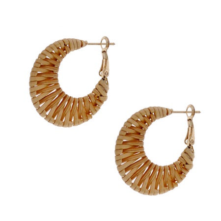 SONIA RATTAN HOOP EARRINGS - Brown