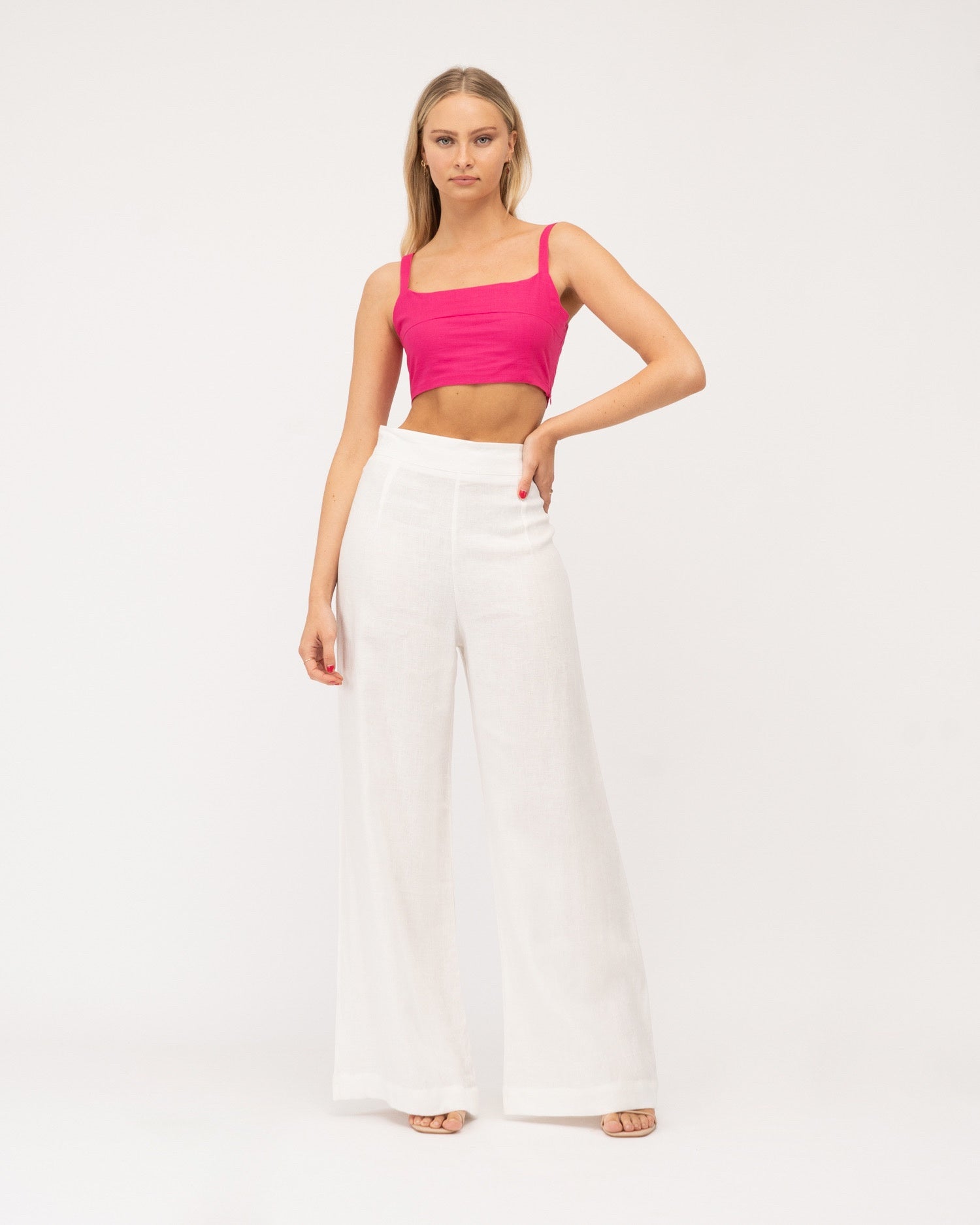 ARCHICO LINEN PANTS - White