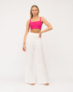 ARCHICO LINEN PANTS - White