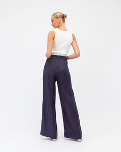 ARCHICO LINEN PANTS - Navy
